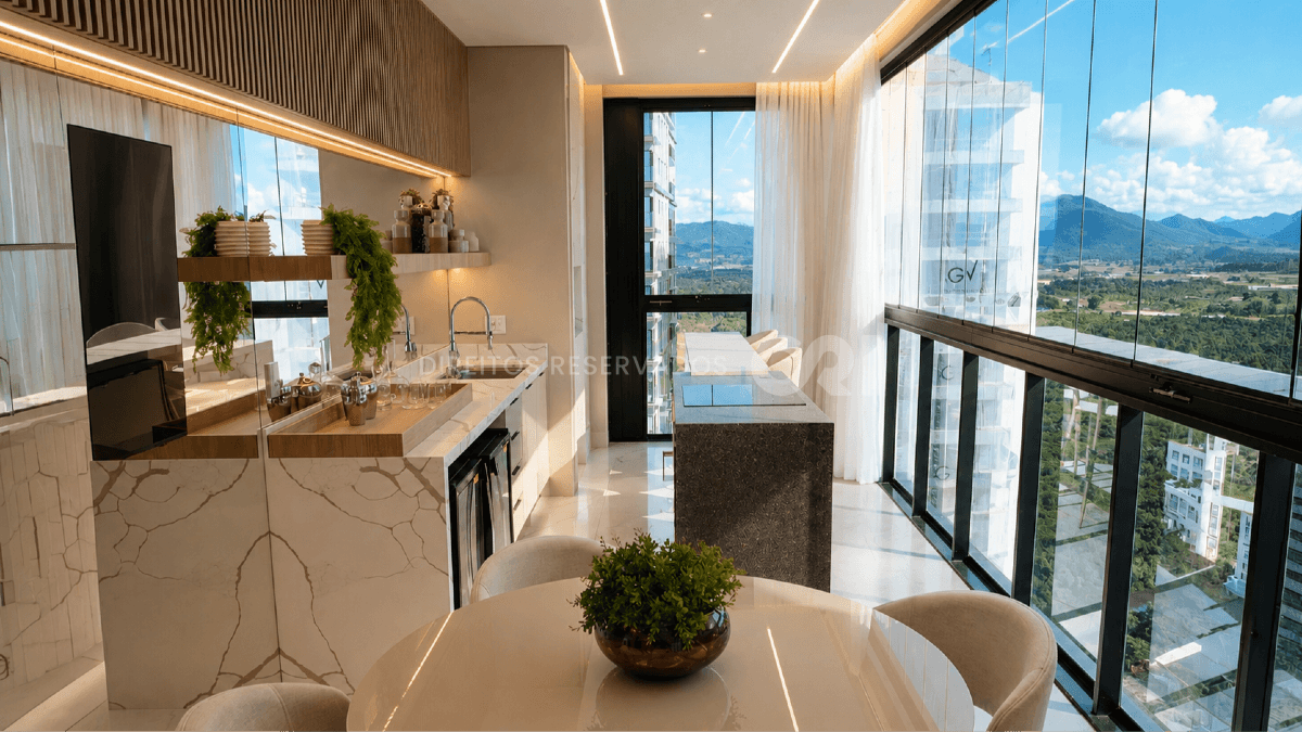 COPA: Apartamento com 4 suítes Doha Tower na Meia Praia Itapema