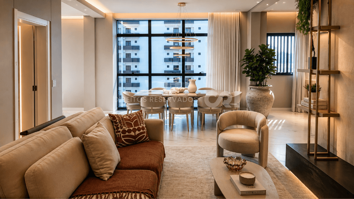 Apartamento com 4 suítes no Doha Tower na Meia Praia em Itapema