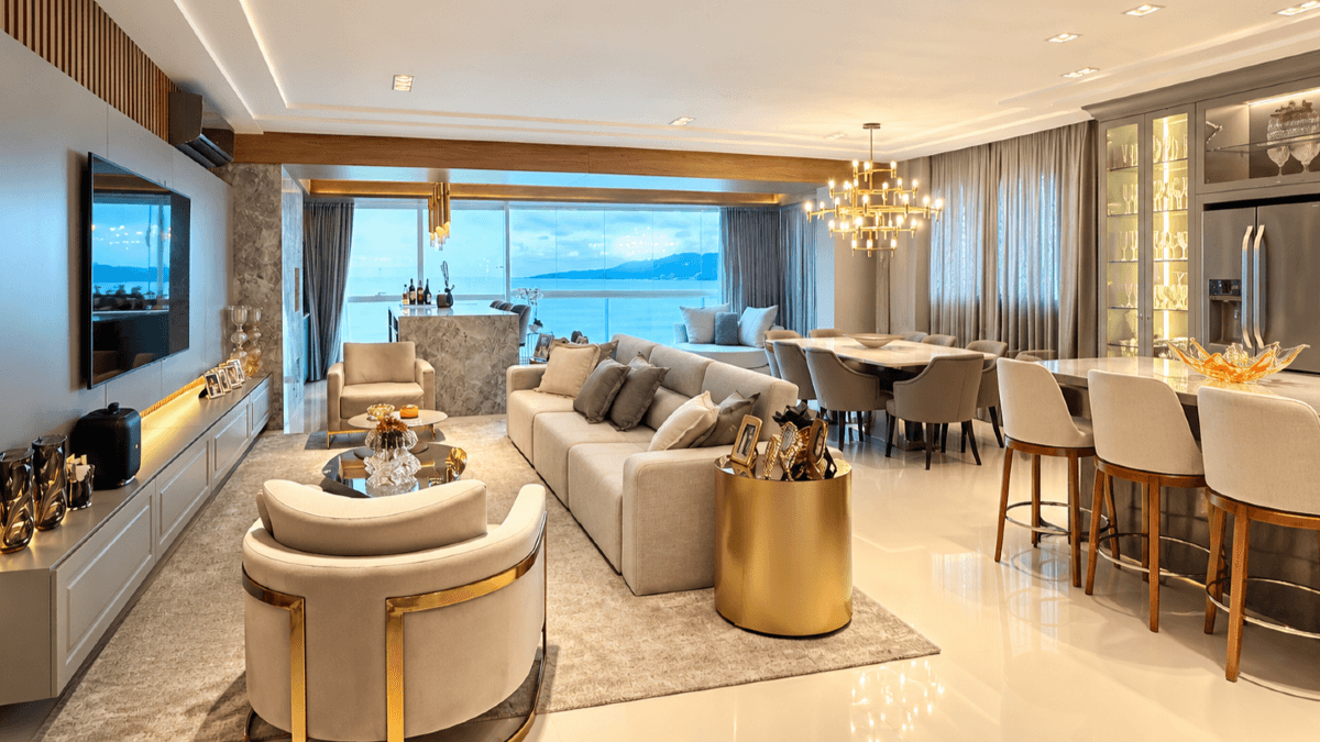 Apartamento Frente Mar Mobiliado com 4 Suítes no Sognare Residenziale, Meia Praia, Itapema