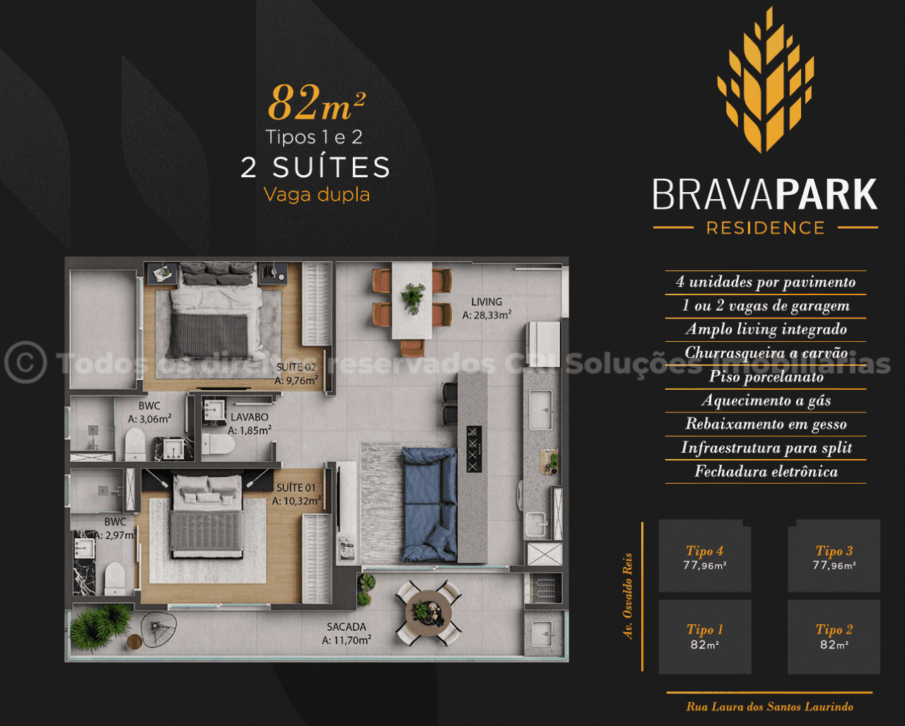 Foto do imóvel Apartamento a venda com 02 Quartos no Brava Park em Itajai na Praia Brava