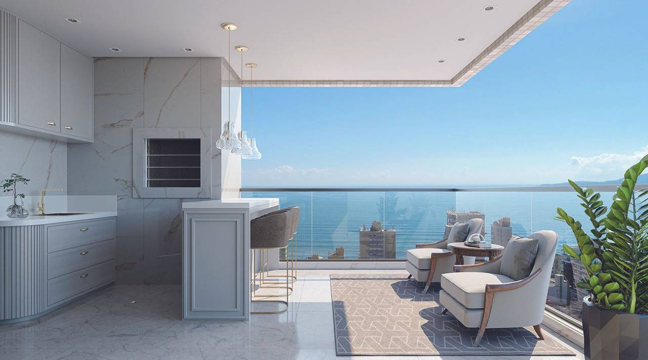Apartamento com 4 Suítes no Edifício Berilo Palace na Meia Praia em Itapema