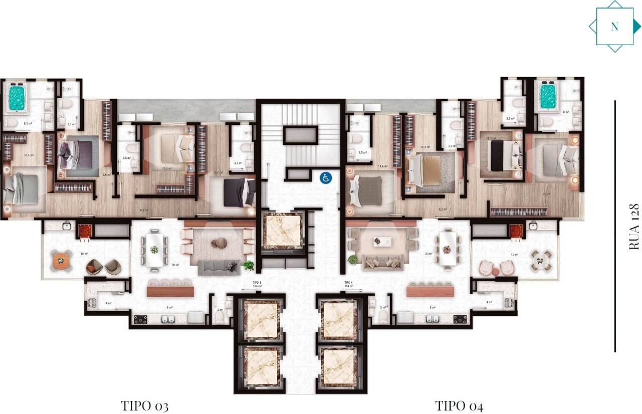 Foto do imóvel Apartamento Alto Padrão na Planta no Edifício La Rocca – 4 Suítes | Centro de Itapema