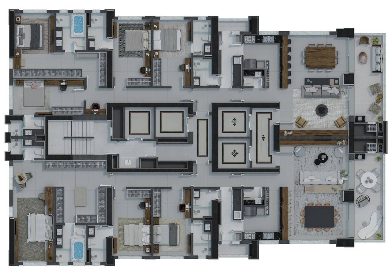 Foto do imóvel Apartamento à venda no Edifício L'atelier Concept Homes com 04 suítes 213,72 m² privativos, frente mar, em Meia Praia, Itapema/SC.