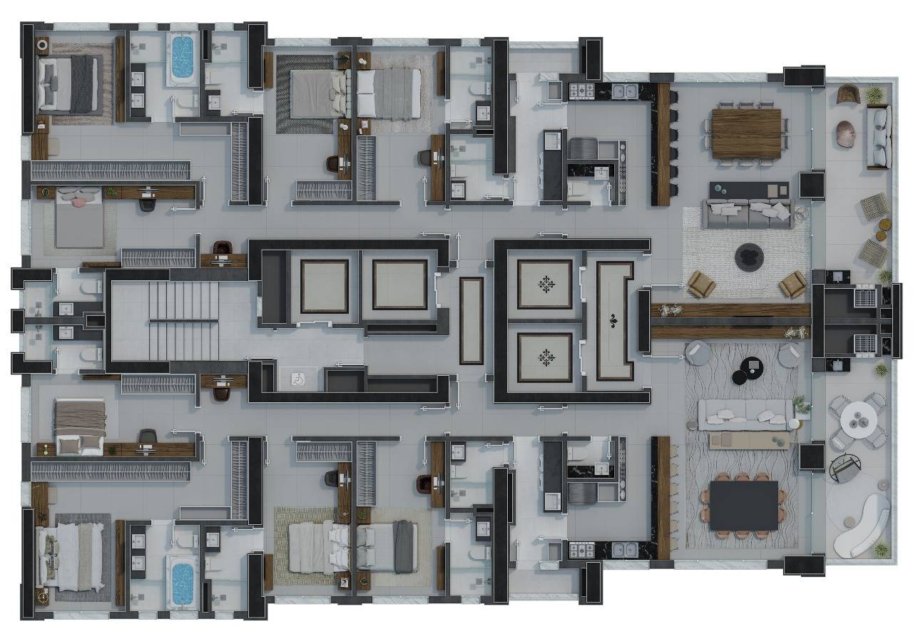 Foto do imóvel Apartamento à venda no Edifício L'atelier Concept Homes com 04 suítes 213,72 m² privativos, frente mar, em Meia Praia, Itapema/SC.