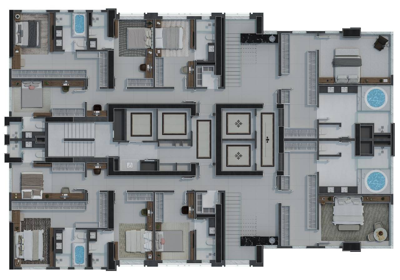 Foto do imóvel Apartamento à venda no Edifício L'atelier Concept Homes com 04 suítes 213,72 m² privativos, frente mar, em Meia Praia, Itapema/SC.