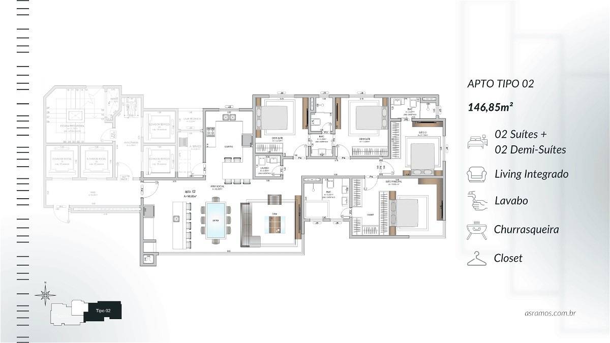 Foto do imóvel Apartamento 3 Suítes no Maison Selenitá Balneário Camboriú