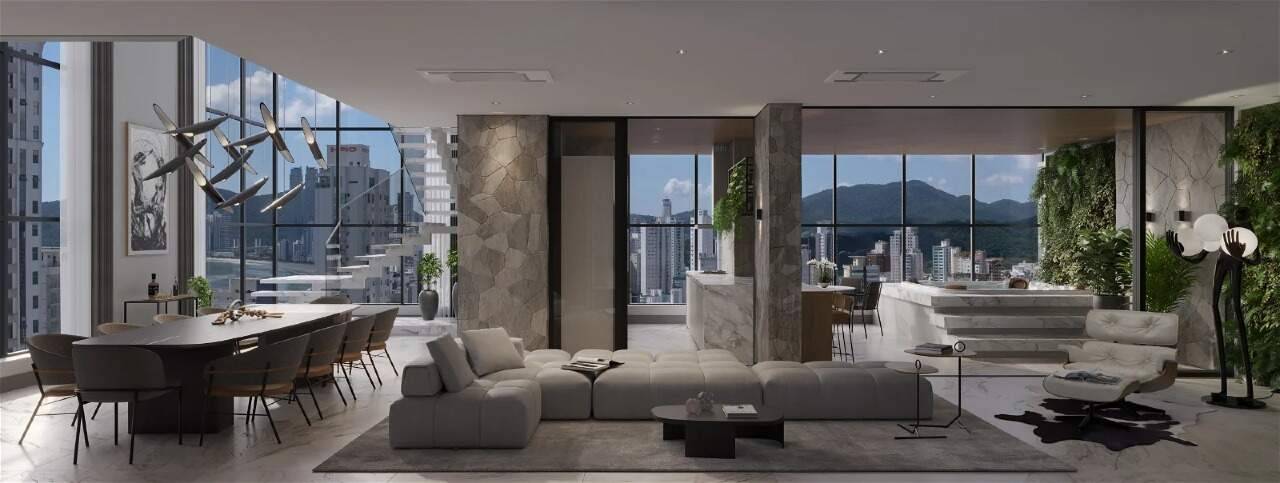 Foto do imóvel Apartamento Duplex na Planta de 04 Suítes á venda no Edifício Línea Living Concept em Balneário Camboriú
