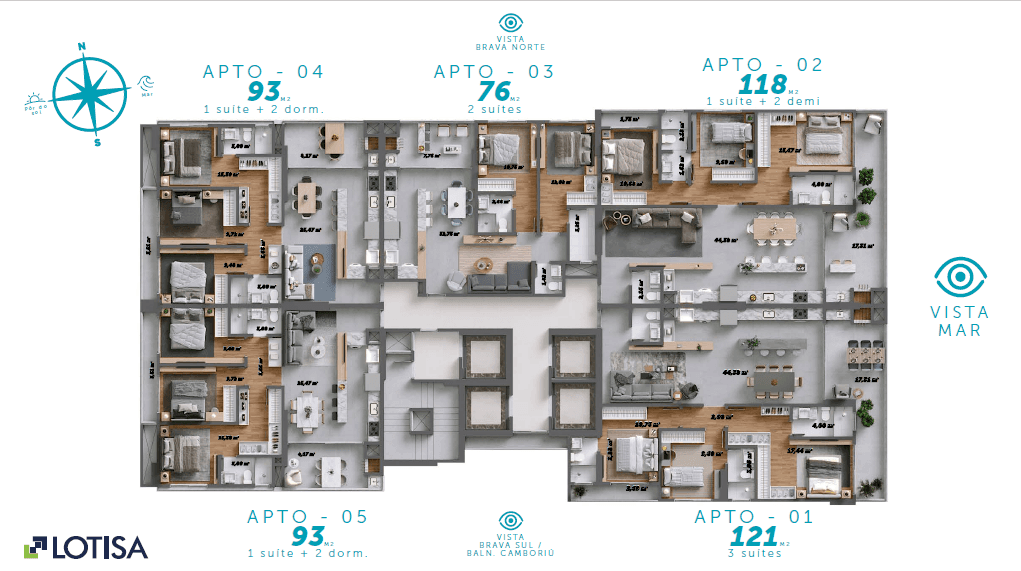 [Edificio] Apartamento à venda Torres da Brava: Planta Torre