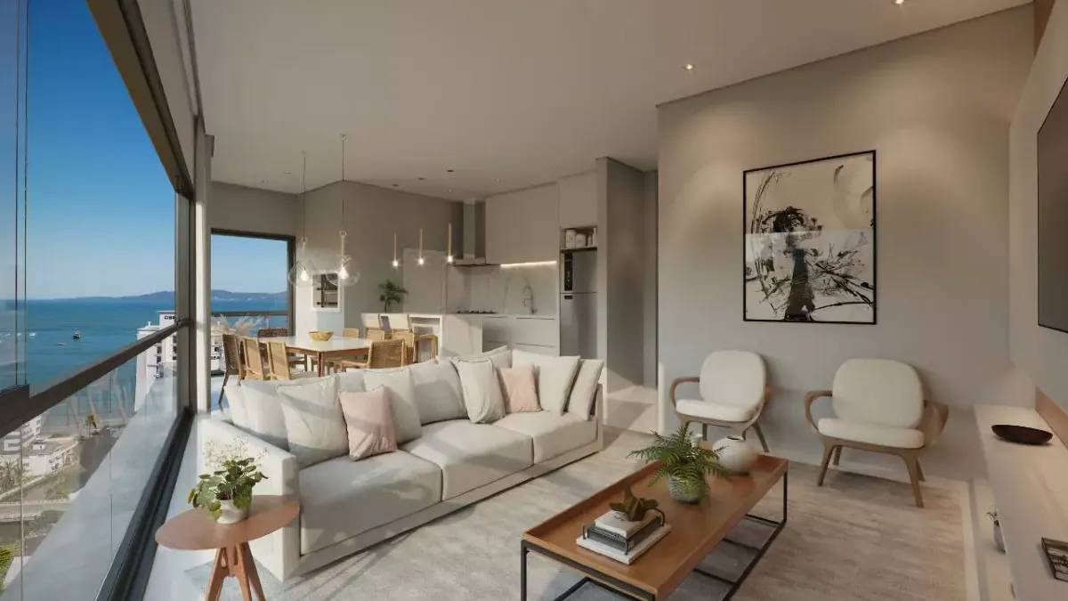 Apartamento com 4 suítes no Edifício Riverside no Centro de Itapema