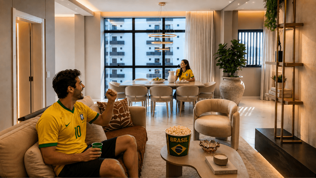 COPA: Apartamento com 4 suítes Doha Tower na Meia Praia Itapema