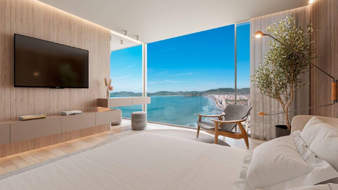 Apartamento com 4 suítes no Edifício Edify One na Meia Praia em Itapema