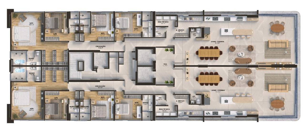 Foto do imóvel Apartamento 4 suítes frente mar no Edifício Edify One em Meia Praia Itapema